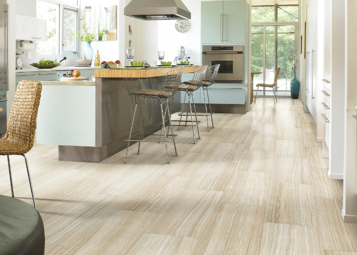 Wood Look Tile Flooring in Kitchen